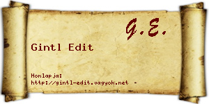 Gintl Edit névjegykártya